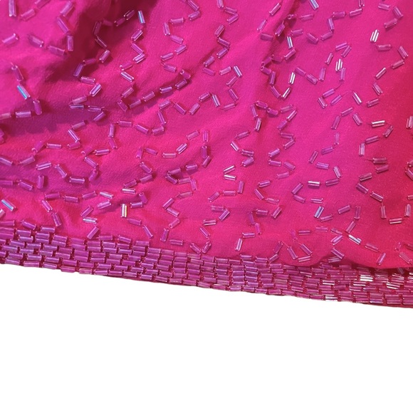 Vintage NWT Alyce Designs Fuschia Pink with Silver Sequins Full Length Dress - Picture 10 of 16